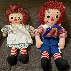 Vintage Raggedy Ann and Andy Knickerbocker Collectible Dolls